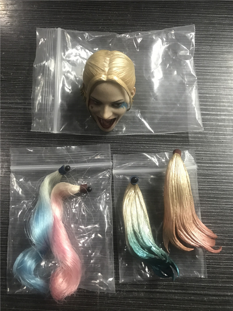 1/6 Joe ヘッド with Hair Implantation New Stock JXTOYS 1/6 Harley Quinn Hair Transplant Head