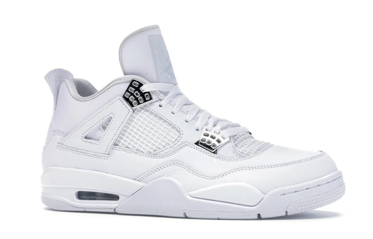 Jordan retro 4 white shop and silver