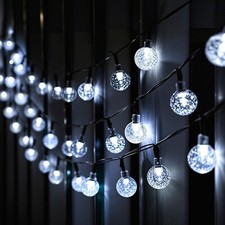 5m 10m 15m LED Solar Lichterkette Kugeln Auß...