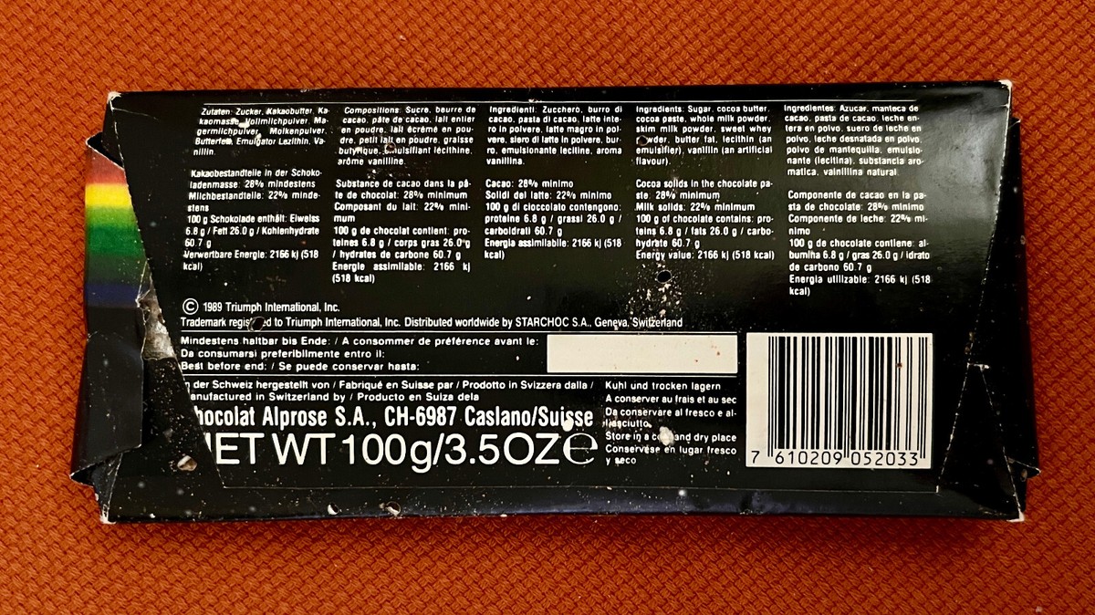 Michael Jackson 1989 Chocolate Bar - Unopened Original VERY RARE