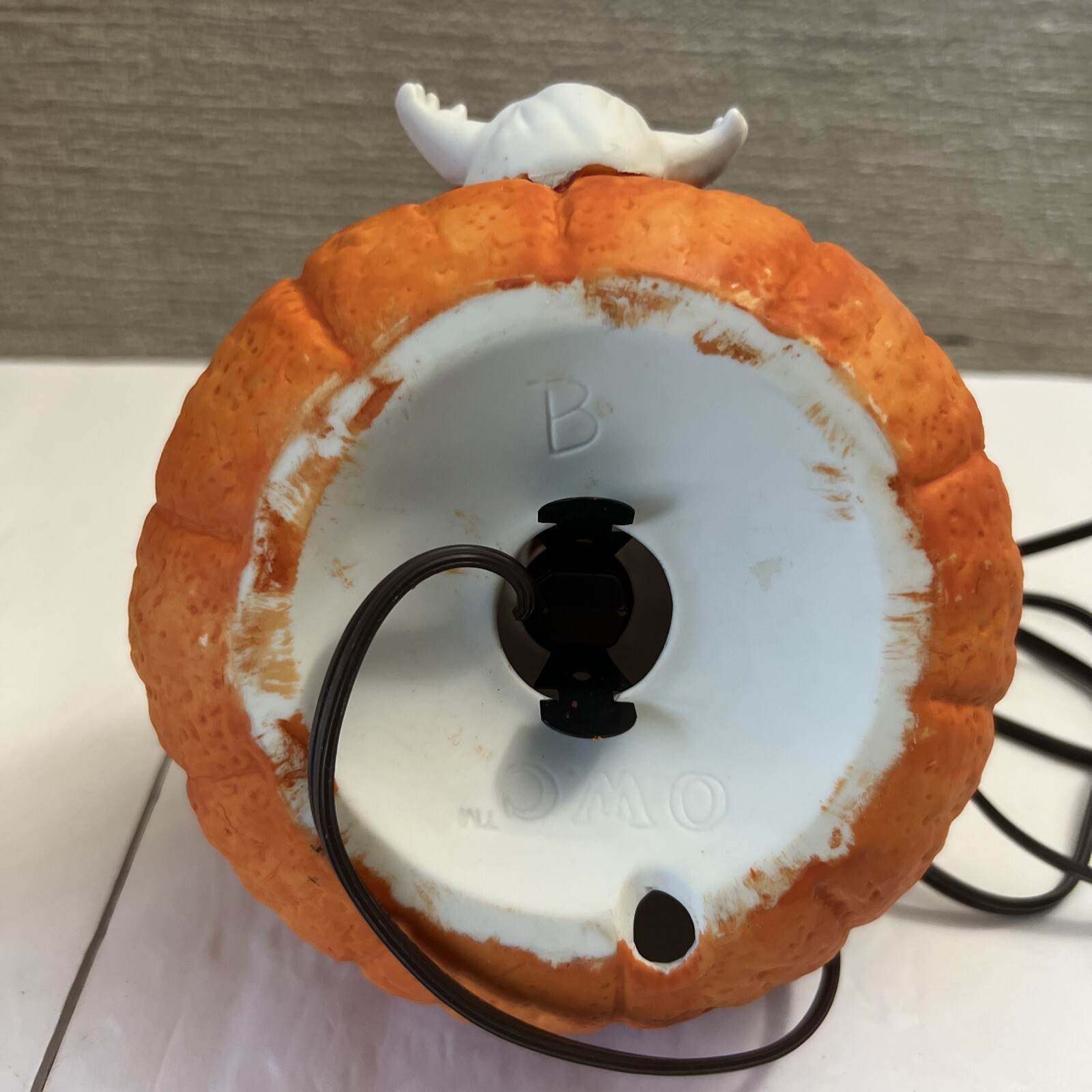 Vintage Ghost Pumpkin Jack o Lantern Ceramic Light Up Halloween Decor