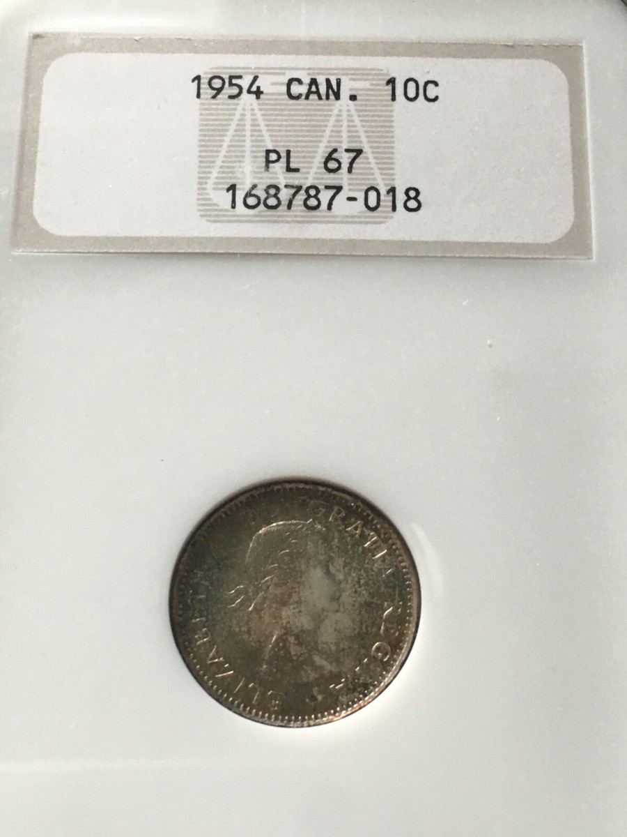 1954 NGC Graded Canadian, ¢10 Cent, **PL-67** | eBay
