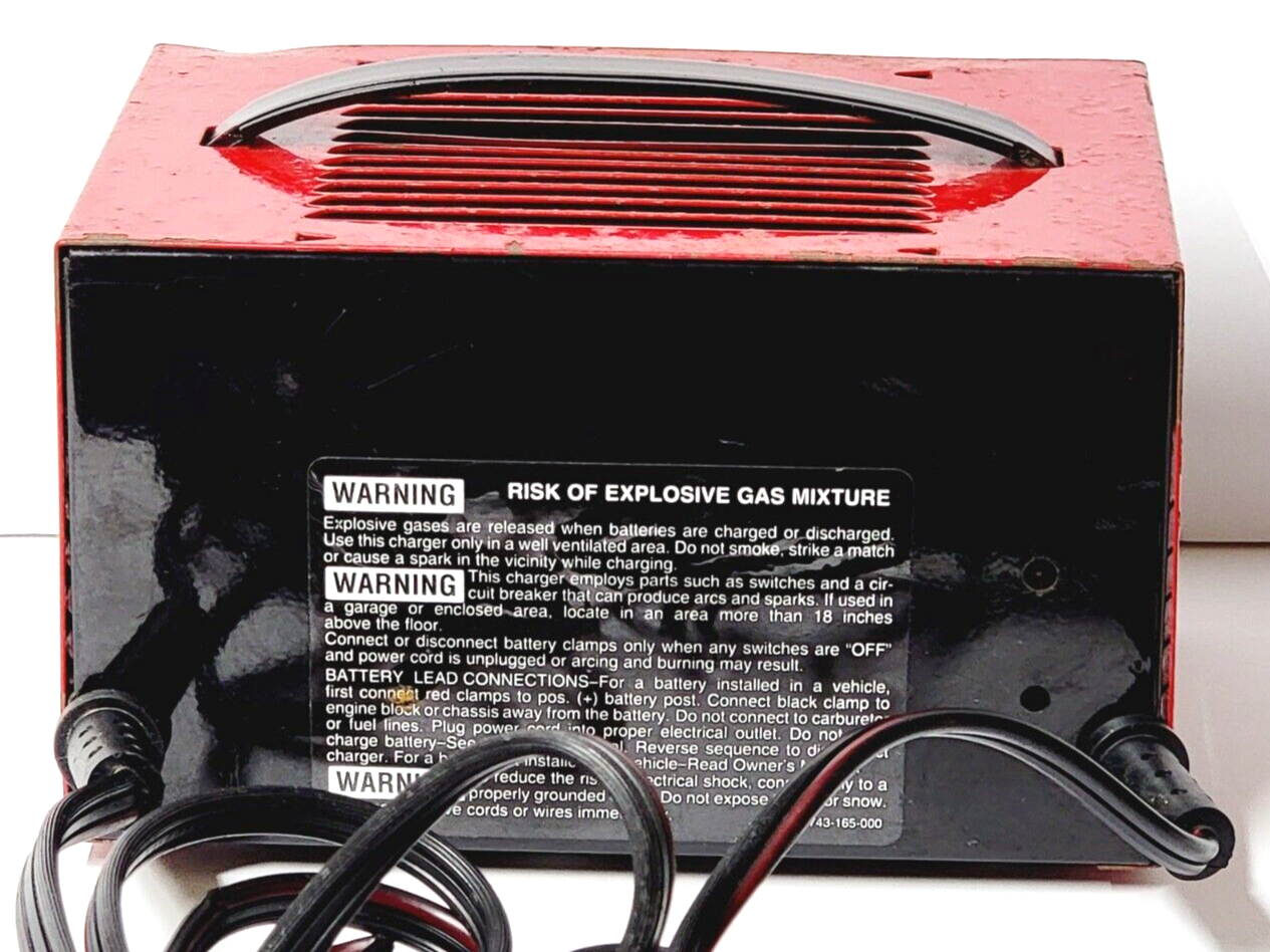 CENTURY Battery Charger Engine Start 6 & 12 Volt Dual Range Red Plug In