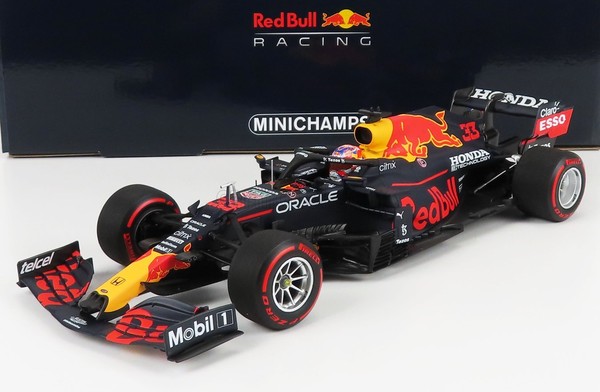 Modellauto Statisch Minichamps Red Bull F1 RB16B Verstappen Dutch 2021 1/18-image