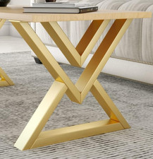 Coffee Table Legs 16 Inch Gold, Metal Desk Legs Diamond Shape Black Industrial M