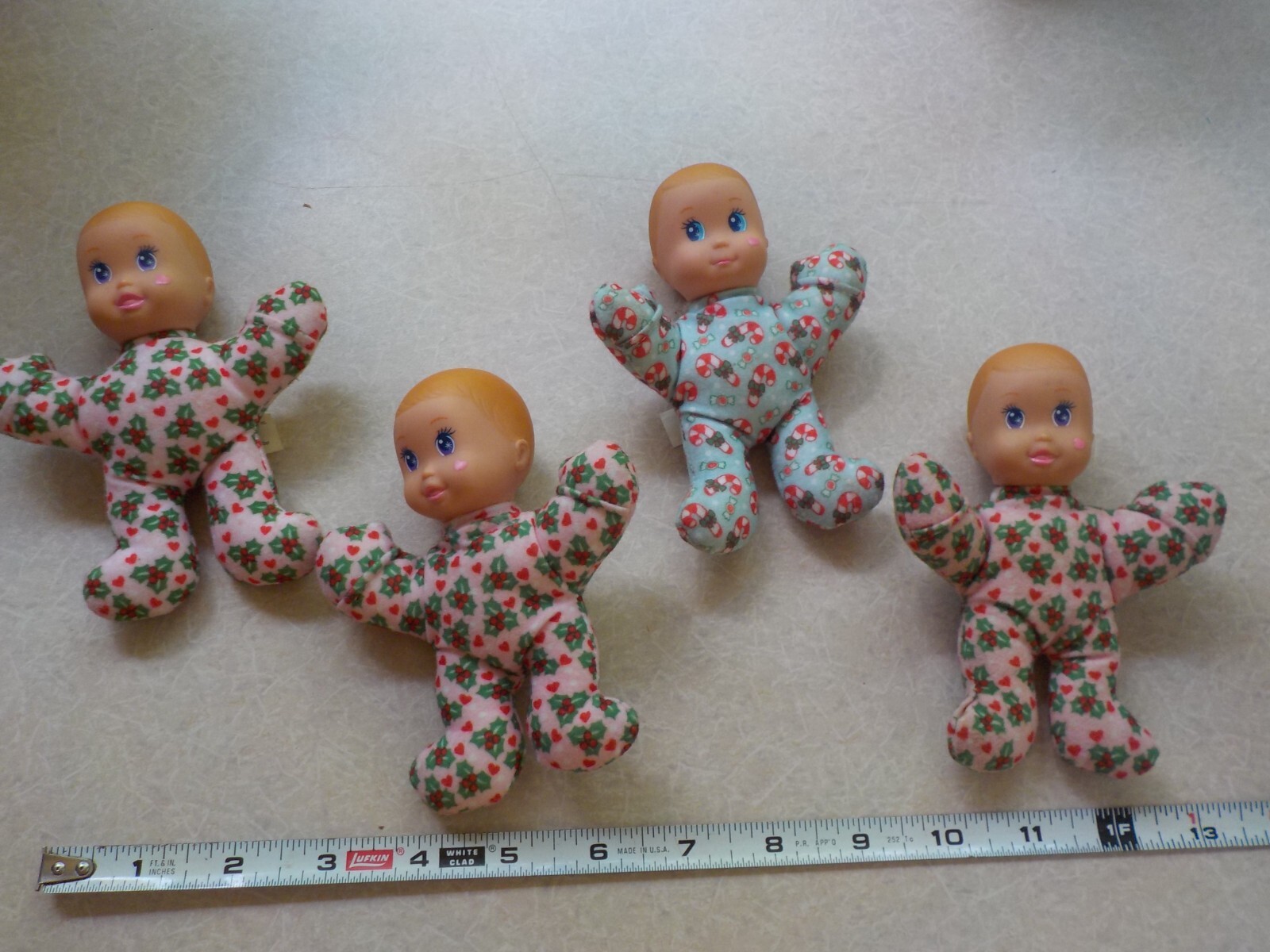 Baby Mcdonalds Vintage Mattel Holly Candy Cane 5" 1993 Set 4