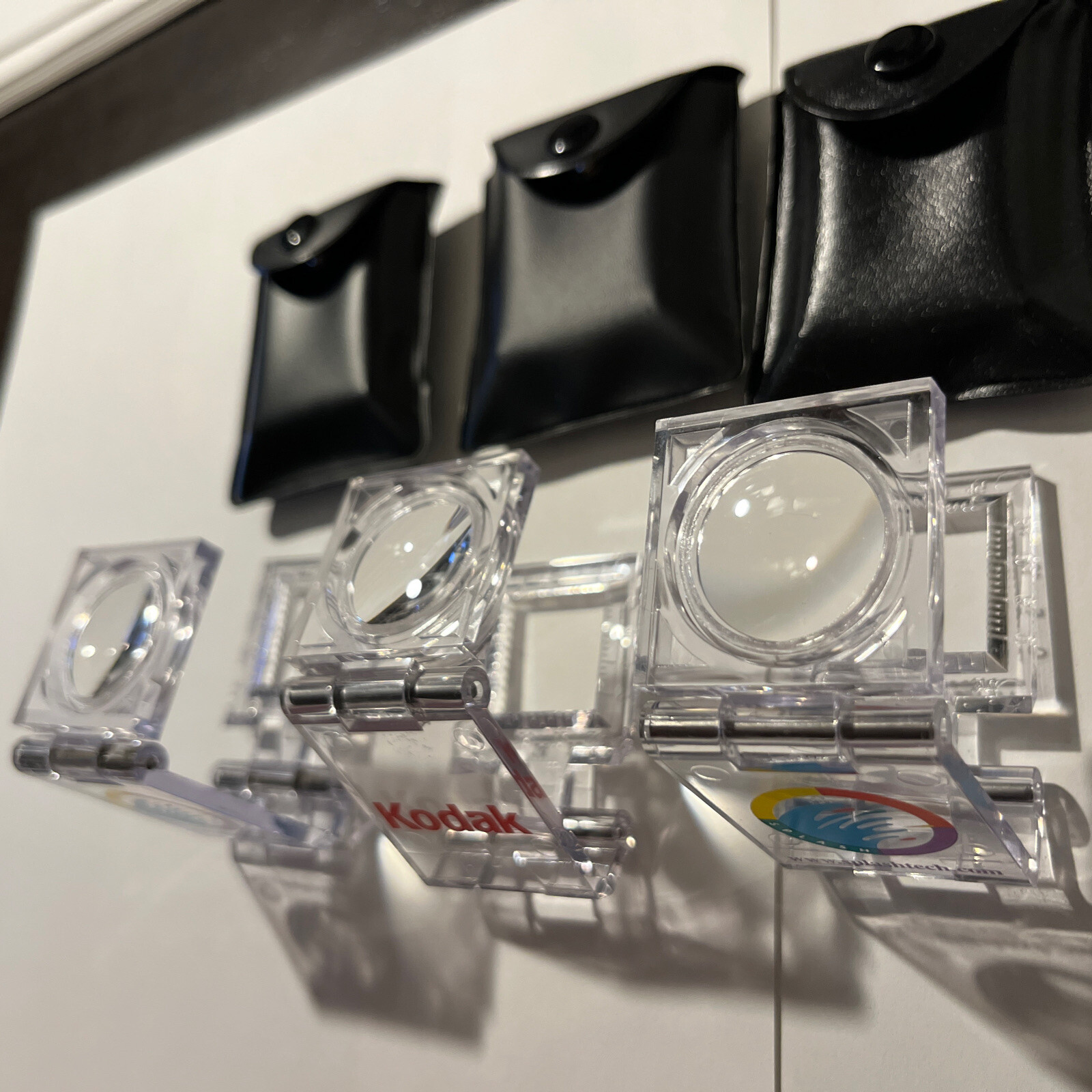 Folding Magnifying Glass Loupe Loop Printing Inspection Lot of 3 Kodak