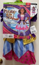 Halloween Pirate Dress Bandana Toddler Girl Costume PhotoOp 3-4T Colorful NWT