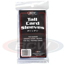 Pack of 100 BCW Tall / Widevision / Gameday Trading Card Soft Poly Sleeves