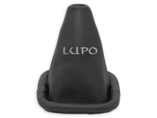 SCHALTMANSCHETTE FÜR VW LUPO 1998-2005 SCHALTSACK LEDER STICKEREI GRAU