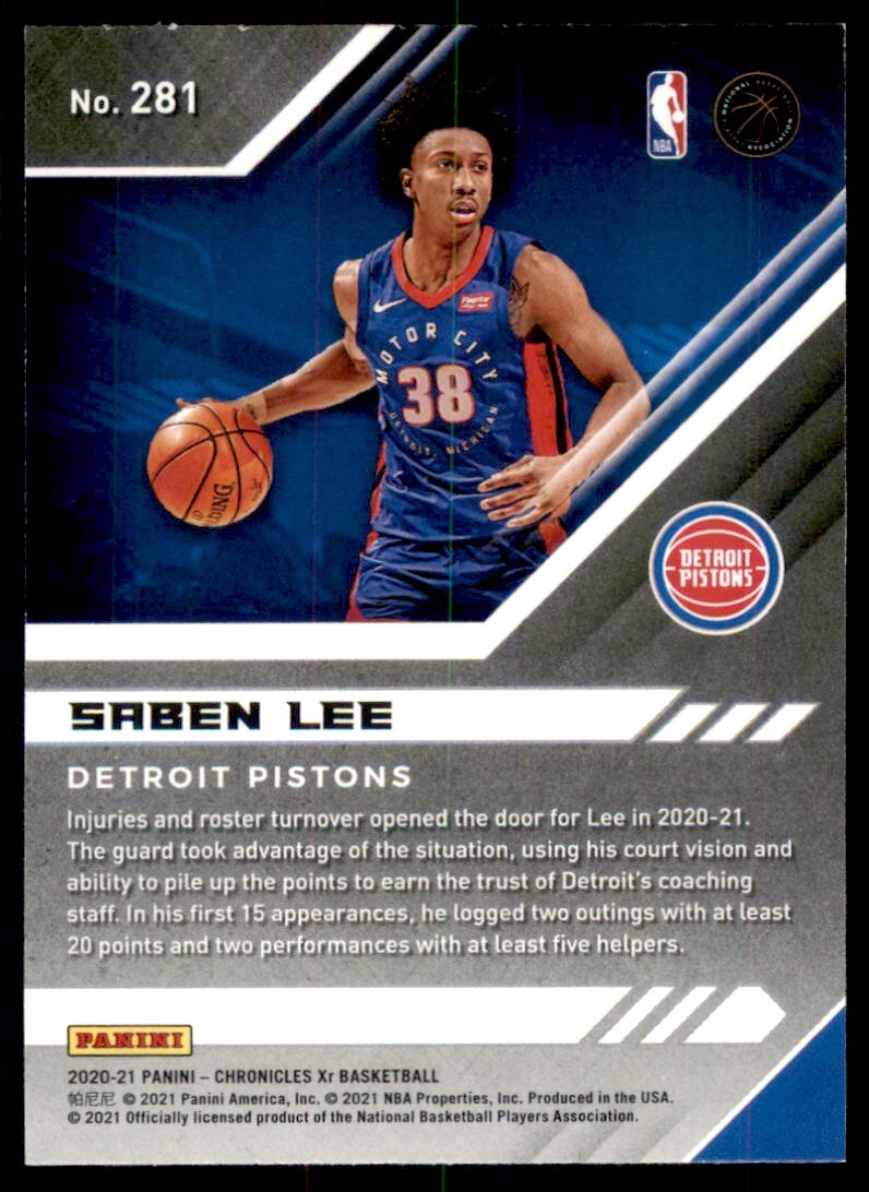 2020-21 Chronicles XR #281 Saben Lee Rookie Pistons | eBay