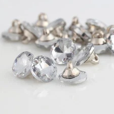 CraftbuddyUS CDB01 10pcs 12mm Round Clear Crystal Diamante Rhinestone Buttons
