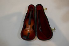 Musical Violin Instrument with Fitted Case Wood Christmas Ornament