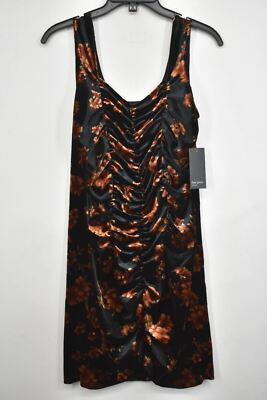 Free Press Womens Red Velvet Sweetheart Neck Sleeveless Ruched Mini Dress L