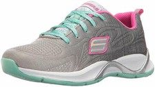 Skechers Hi Glitz Flutterspark Gray/Aqua/Pink 81128L/GAQP Size 1Y