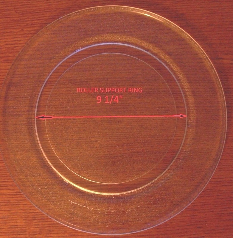 14 1/8 " WHIRLPOOL 8172017 GLASS TURNTABLE PLATE / TRAY 9 1/4" ROLLER REQUIRED