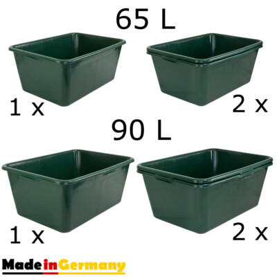 Petigi Wildwanne 90 L – Lebensmittelechte Kunststoffwanne Als Futter-, Wasser- Oder Mörtelwanne, Grün, Stapelbar, Mit Griffen Petigi Wildwanne 90 L – Lebensmittelechte Kunststoffwanne Als Futter-, Wasser- Oder Mörtelwanne, Grün, Stapelbar, Mit Griffen