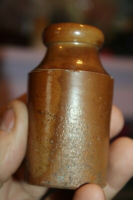 Antique, 3 1/4'', Round, Salt Glazed, Ink Well, Item # A - 4846