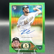 2023 Topps Chrome Update Ken Waldichuk Green Refractor Auto RC #AC-KW /99
