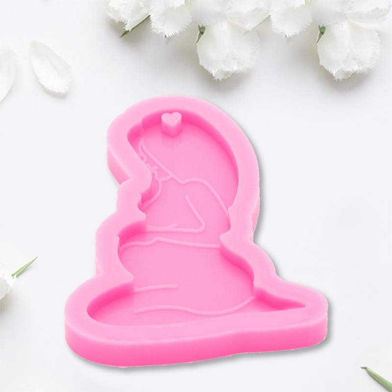 Resin Silicone Mold for DIY Pendant Jewelry Crafting Pregnant Women Shape