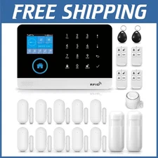 WiFi 4G Home Security System w/ PIR Motion Sensors