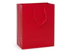 Matte Paper Cord Handle Gift Bags: Red Matte- Medium