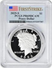2025-S Peace Silver Dollar PR69DCAM First Strike PCGS