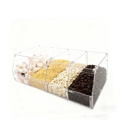 FIXTUREDISPLAYS 24 X 12 X 8" Acrylic Bin Plaxiglass Organizer 4 Compartments Display Bin