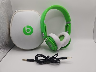 Beats Mixr On-Ear Headphones Green / White + Case & Audio Cable Good Condition 