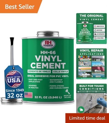 HH-66 32oz Vinyl Glue - Durable Fast Drying Adhesive for Inflatables & Marine