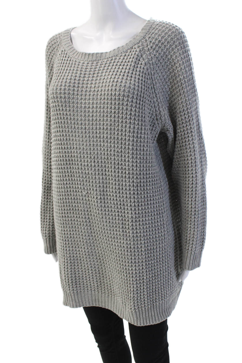 Monki Womens Long Sleeve Solid Pullover Longline … - image 2