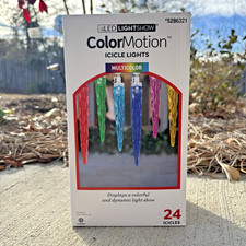 Lightshow 24 Ct ColorMotion Multicolor LED Christmas Icicle Lights 5286321