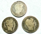 Complete Series 1912 P-D-S Barber Silver Dimes. Circulated.  NICE 'D'