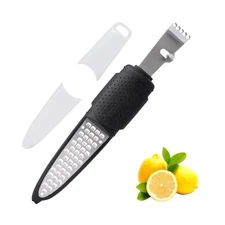 Rainspire Lemon Zester Tool with Channel Knife, Stainless Steel Citrus Zester...