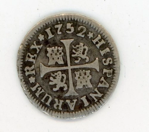 Spain España 1/2 Real 1752 Madrid JB KM 370.1 VF