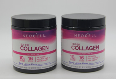 Neocell Super Collagen Type 1 & 3, Peptides, 6.7 oz (190g) Lot of 2, 1/25 & 5/25