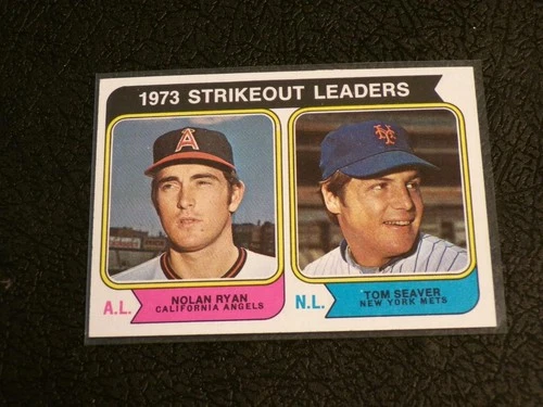 1974 Topps #207 NOLAN RYAN-TOM SEAVER Strikeout Leaders card! HOF!
