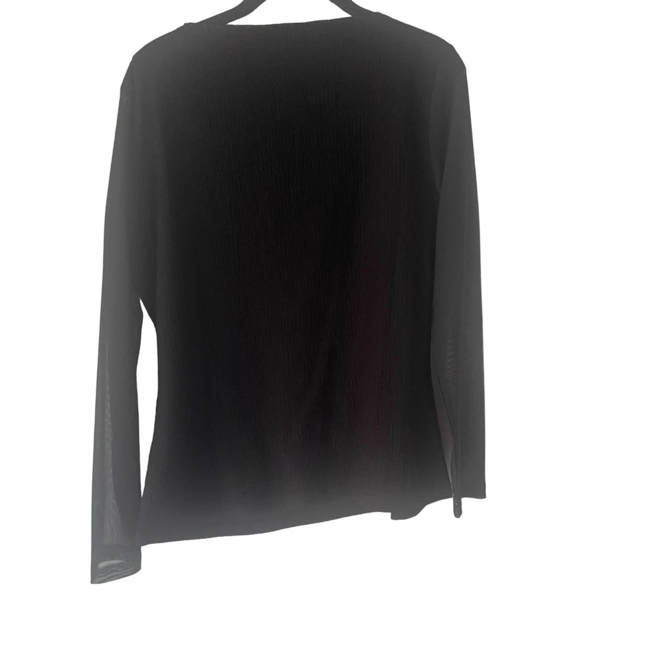 Allegra K Women's Size Large Mesh Sleeves Black Whymsygoth Top - Изображение 4 из 4