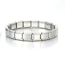 Silver Gold Two Tone Stainless Steel Link Men's Golf Therapy Magnetic Bracelet