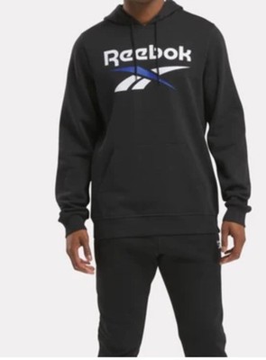 Reebok Identity Fleece Stacked Logo Pullover Hoodie Size Medium