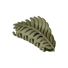 Green Hair Clip Leaf Shaped Big Claw Clips Non Slip Women Decor Fits 3.5 Inch