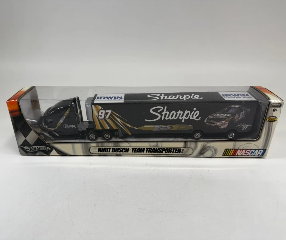 Plataforma de remolque Sharpie 2005 Kurt Busch #97 Hot Wheels Racing Sharpie Irwin Tools Foto 4 de 4