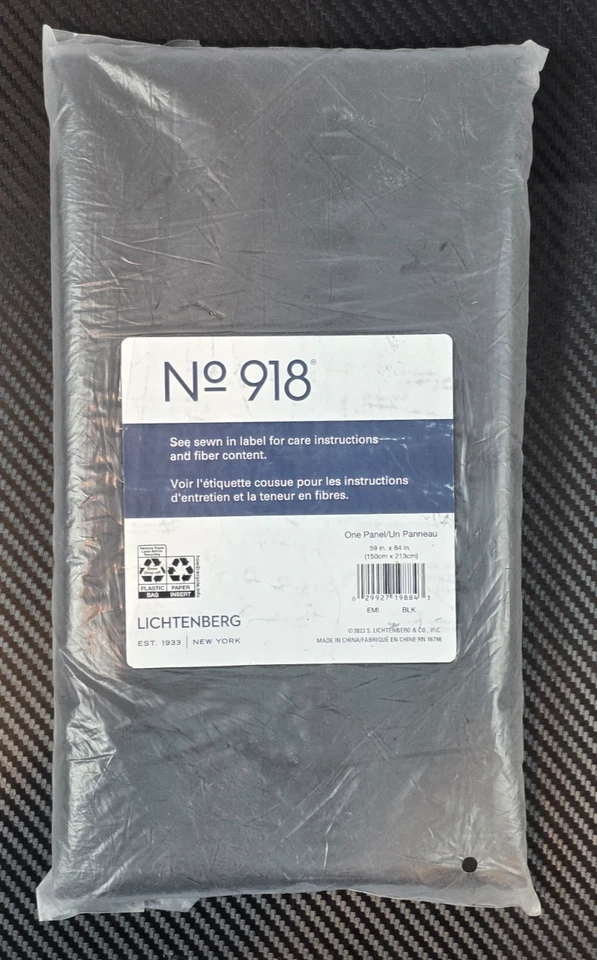 Lichtenberg No. 918 Emily Sheer Curtain Panel Black 59" X 84" - Image 4 of 4