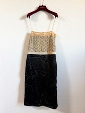 GUCCI Camisole Dress Size 38 Black White Two Tone Sequins 89.5cm Length