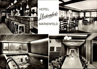 Postcard Marienfeld Harsewinkel Westphalia, hotel Klosterpforte, bar,... - 5084667