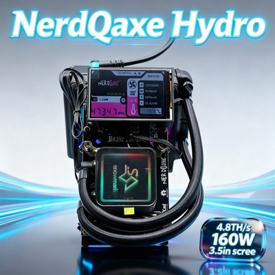 2026 New NerdQaxe++ Hydro 4.8TH/s 3.5in Screen Bitaxe Miner Bitcoin Home Solo