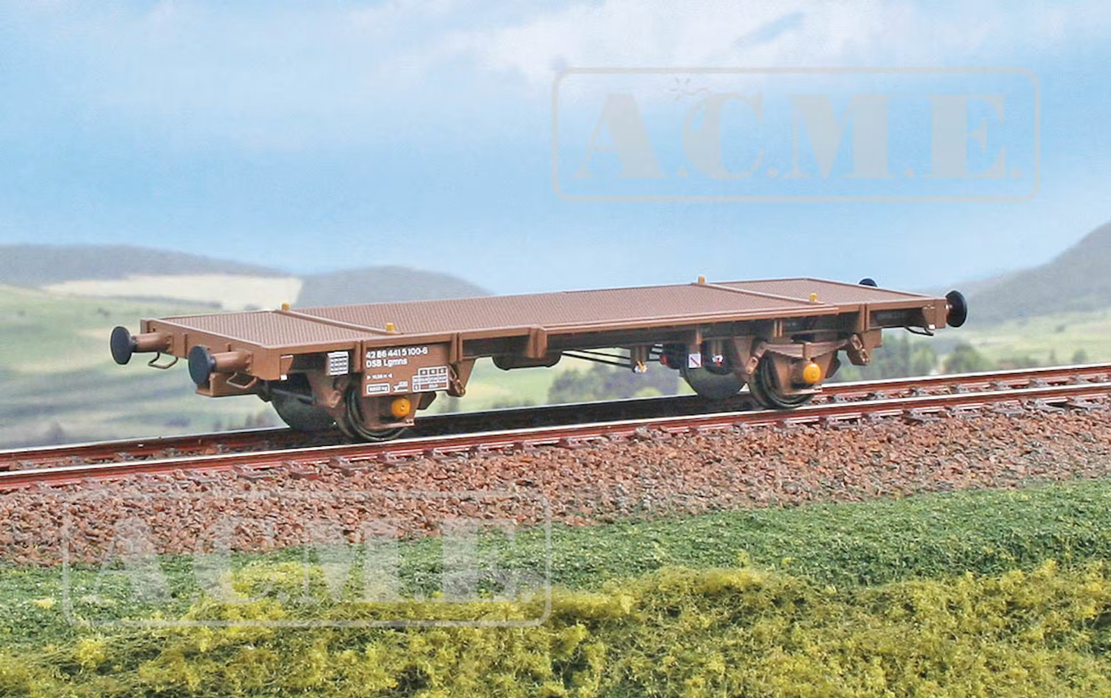 ACME 40518 Brown HO 1:87 DSB Goods Wagon With Support Prebuilt DC Analog