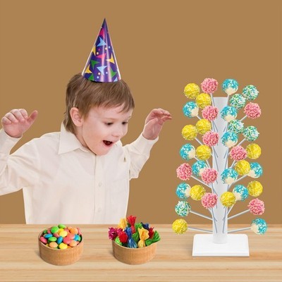 Weiß Lollipop-Halter 62-Löchern Cake Pop Ständer Holz Lutscherhalter für Partys