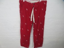 Vintage Abercrombie Fitch Lounge Pants Mens XL Red Moose Print y2k Straight