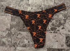 NWOT VICTORIA'S SECRET PINK SPIDERWEB HALLOWEEN THICK SIDE STRAP THONG PANTIES